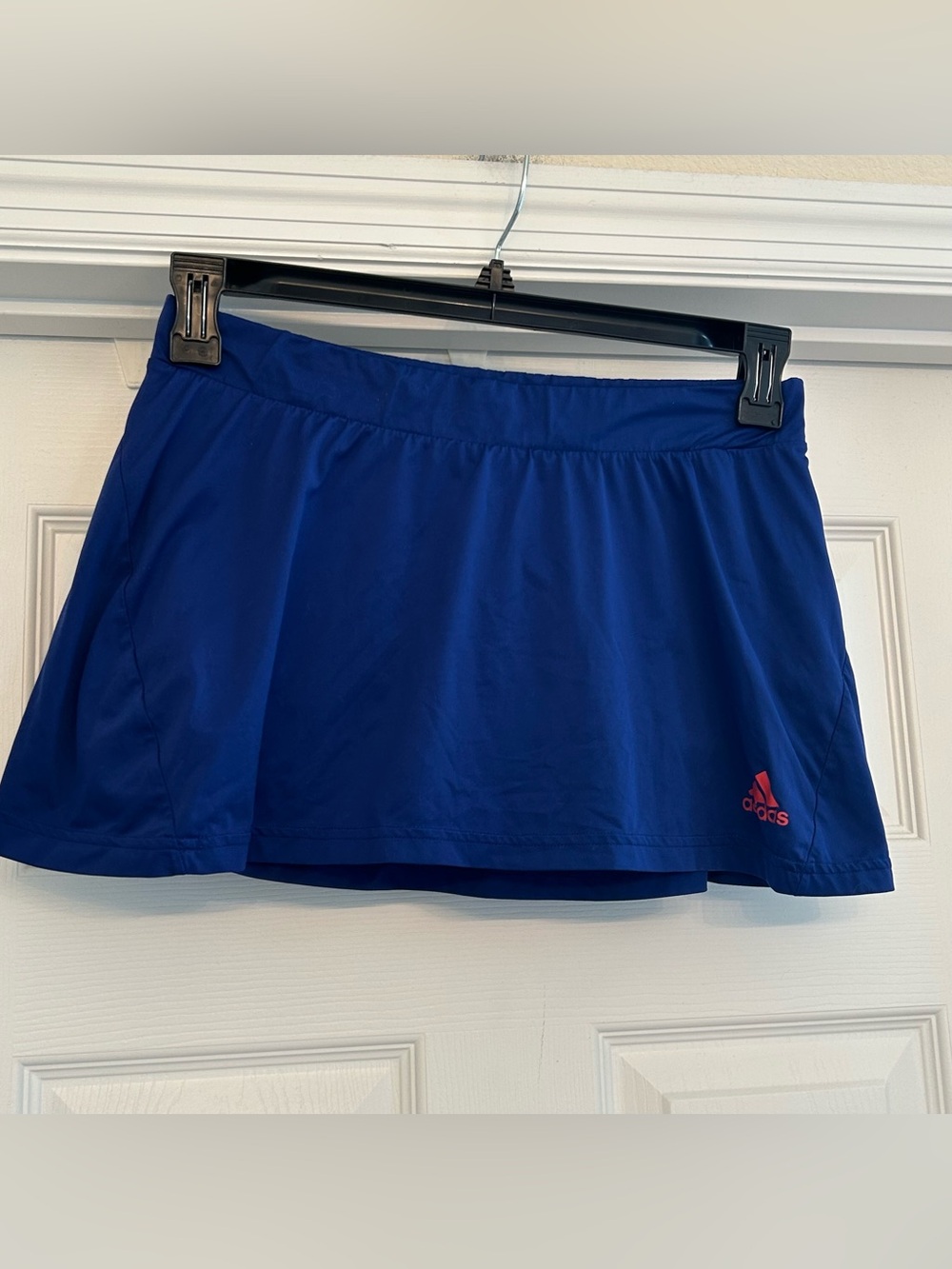 adidas ClimaLite Blue Athletic Skort with Orange Logo Size M